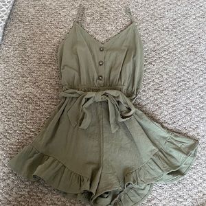 Dark Green romper, SHEIN